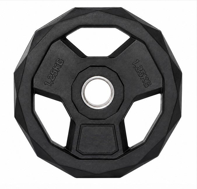 FITNESS DELUXE - Disco Olimpico PREMIUM Hexgonal, Casquilho em Aço · 1,25 kg