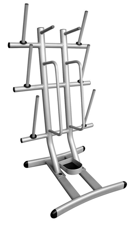 FITNESS DELUXE - Suporte 10 Kits 30mm ou 12 kits de 28mm, Cinza