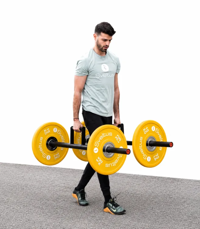 SVELTUS - Barra Olímpica Farmers Walk 150cm, par